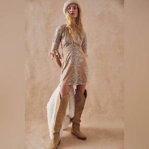 For Love and Lemons Temecula in Nude and Silver Illusion Lace (XS)